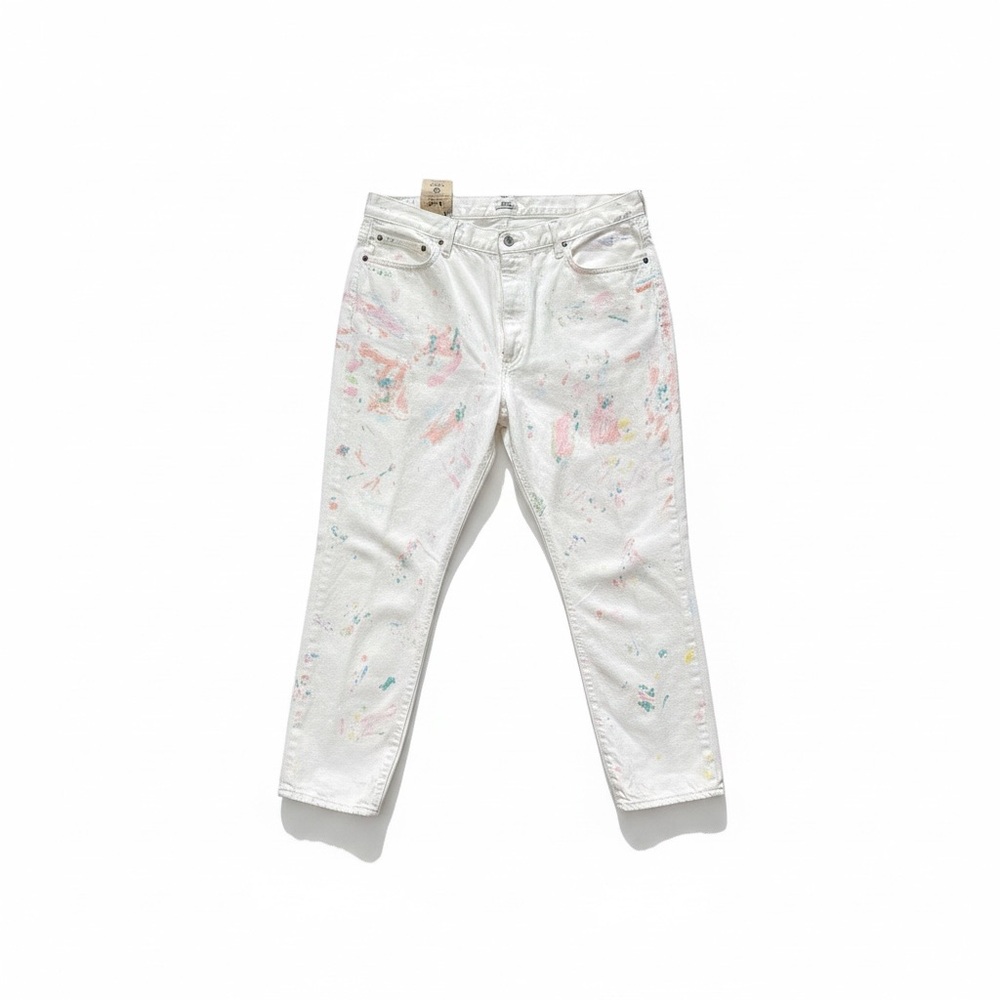 Polo Jeans Women’s Stylish White paint splatter denim‎ jeans size 33R - Picture 2 of 7